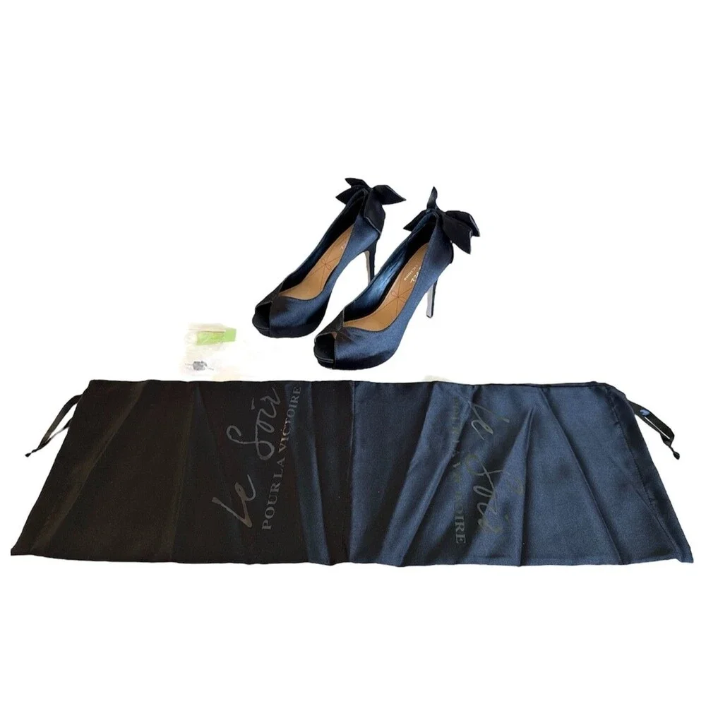 Share POUR LA VICTOIRE Women's Size 6 High Heels Open Toe Platform Pump Black Sa